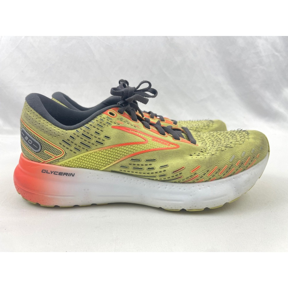 Brooks Glycerin 20 Mens Running Shoes Yellow Orange 1103821D725 Size 10 - Picture 7 of 11
